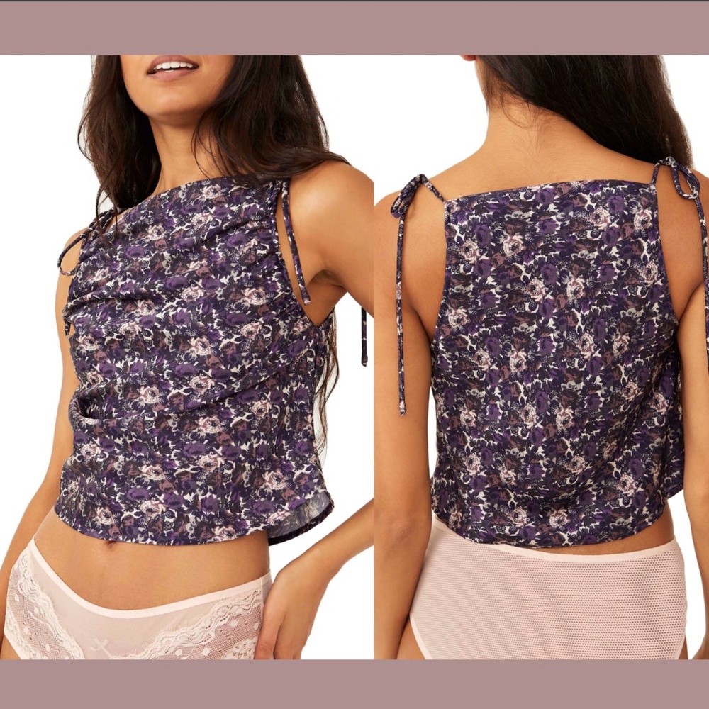NWT Free People [‎ Small ] Nights In Print Camisole in Night Combo
